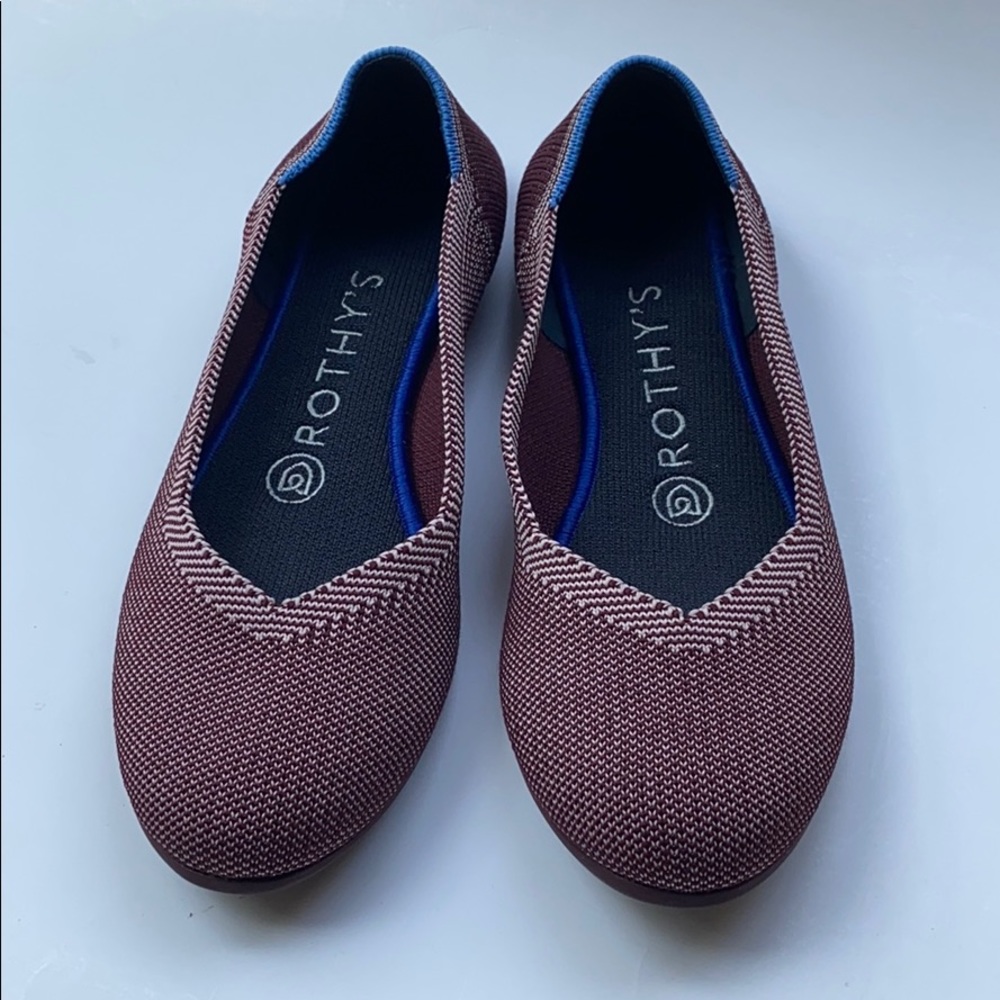 Rothy’s Retired Plum Birdseye Round Toe Flats 6.5